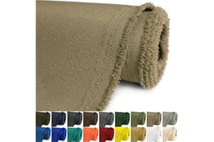 KONELIA Waterproof Canvas Fabric by The Yard 58inch 600D Upholstery Material Cordura Polyester Fabric Outdoor Water Resistant Fabric for Sewing Chair Patio Cushion Purse Bag Interior, 1 Yard Khaki