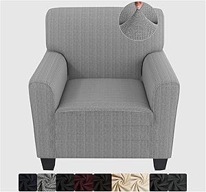 ZNSAYOTX Chair Slipcovers with Arms for Living Room High Stretchy Spandex Pet Friendly Armchair Furniture Protection Covers (Black and White, Chair)