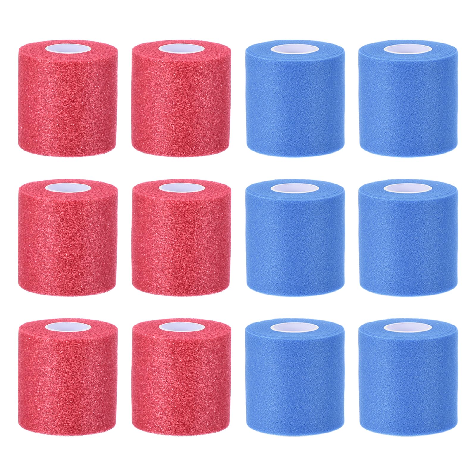 PATIKIL 12 Pack Foam Sports Pre-Wrap Athletic Tape Sports Elastic Wrap 30 Yard Breathable Bandage Rolls Tennis Racquet Grip Tape Cushion Wrap for Hair Ankles Wrist, 2 Colors