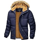 MAGCOMSEN Men's Winter Jacket Fleece Lined Water Repellent Windproof Warm Parka Winter Coat with Hood