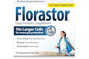 Florastor Daily Probiotic Supplement for Women and Men, Proven to Support Digestive Health, Saccharomyces Boulardii CNCM I-745 (50 Capsules)
