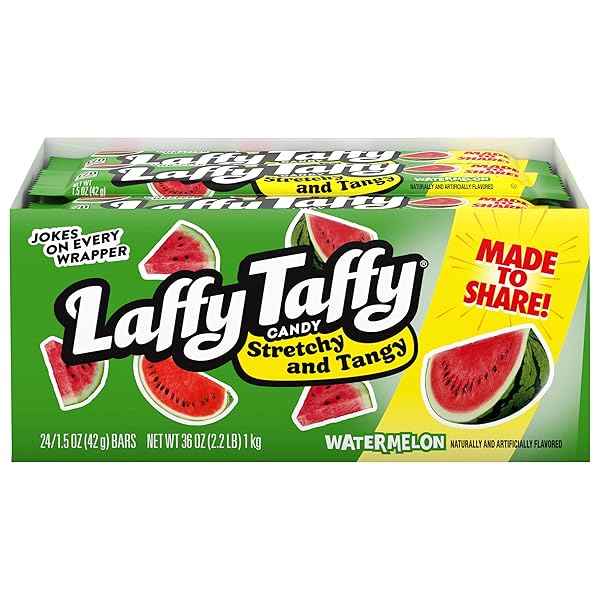 LAFFY TAFFY CANDY, STRETCHY AND TANGY, WATERMELON FLAVOR,...