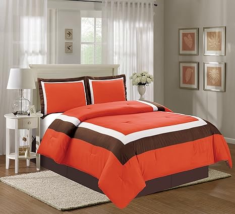 Amazon Com Grand Linen 4 Piece California Cal King Size Orange