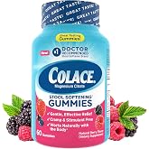 Colace Stool Softener Gummies, Constipation Relief, Berry, 60 Ct | No.1 doctor recommended stool softener brand, Gentle dependable, magnesium citrate gummies