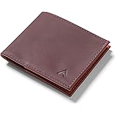 Allett Sport Wallet, Merlot | Leather, RFID Blocking | Slim, Minimalist, Bifold Wallet, Thin, Front Pocket | Holds 2-10+ Cards, Bills | Wallets for Men & Women