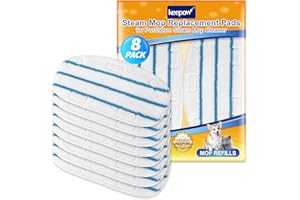 KEEPOW Steam Mop Pads Compatible with PurSteam ThermaPro 10-in-1 Steam Mop and ThermaPro 211 Steam Cleaner, Reusable Pur Steam Mop Replacement Pads for Multi-Surface Floor Cleaner (8 Pack)