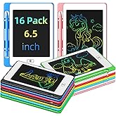 Party Favor 16 Pack LCD Writing Tablet for Kids, 6.5 Inch Colorful Doodle Board, Erasable Reusable Electronic Drawing Pads, Educational Learning Toys Birthday Gifts for Girls Boys Age 3 4 5 6 7 8