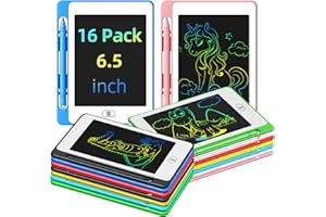 OMXDG Party Favor 16 Pack LCD Writing Tablet for Kids, 6.5 Inch Colorful Doodle Board, Erasable Reusable Electronic Drawing Pads, Educational Learning Toys Birthday Gifts for Girls Boys Age 3 4 5 6 7 8