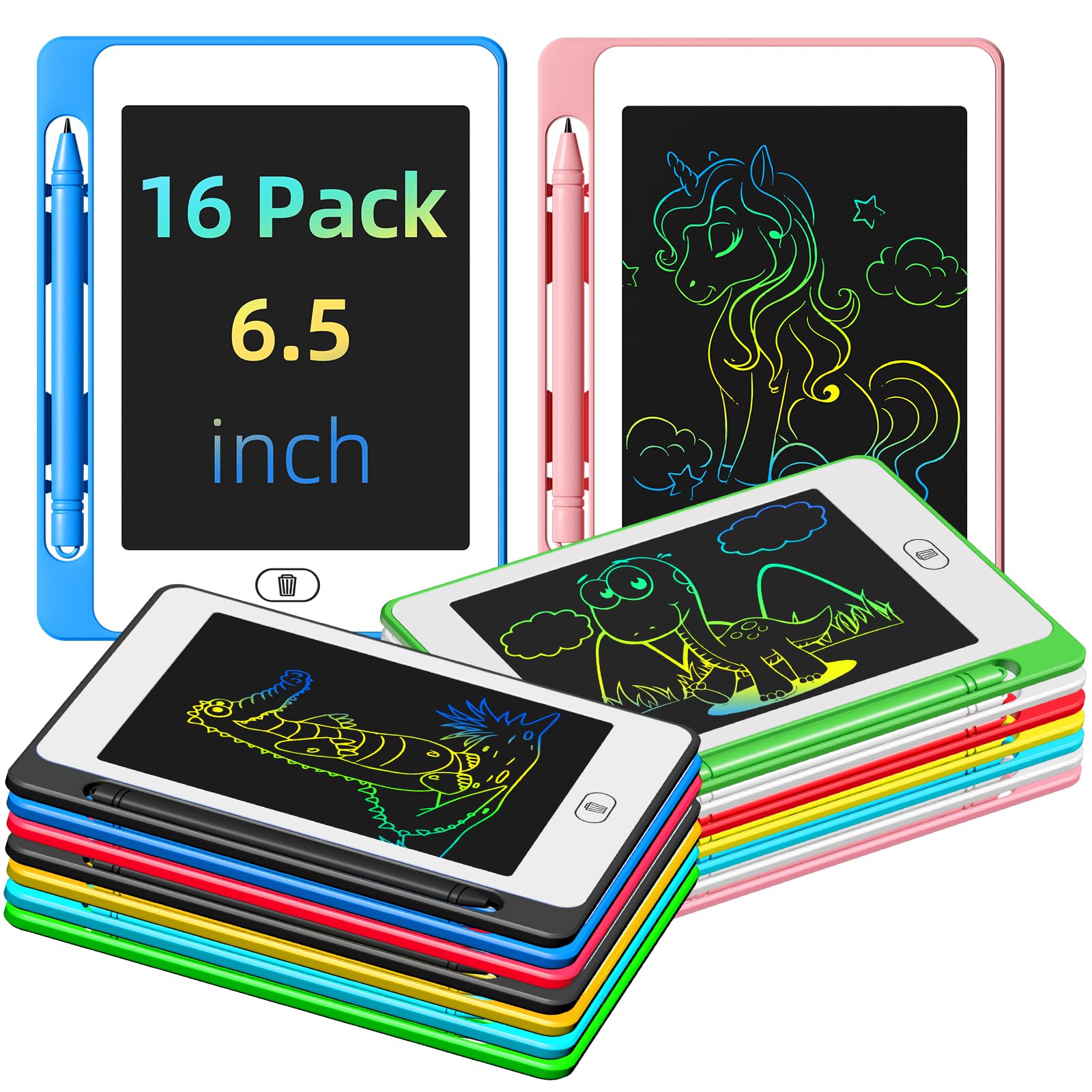 Photo 1 of ***MISSING PARTS***
Party Favor 16 Pack LCD Writing Tablet for Kids, 6.5 Inch Colorful Doodle Board, Erasable Reusable Electronic Drawing Pads, Educational Learning Toys Birthday Gifts for Girls Boys Age 3 4 5 6 7 8