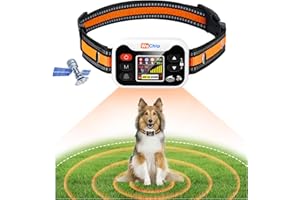 WECHIP GPS Dog Collar with 3 Correction Mode,Wireless Dog Fence System with Open Outdoor,Range 25-6560 FT, IPX7 Waterproof (Orange White)