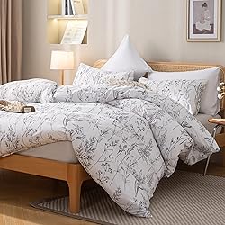 JANZAA Queen Comforter Set Bed in a Bag Queen White