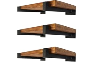 EZYDECOR Shelf Bracket 10 Inch Black Shelf Brackets Wall Mounted Industrial Shelving Brackets Metal Shelf Support with Lip (6 Pack)