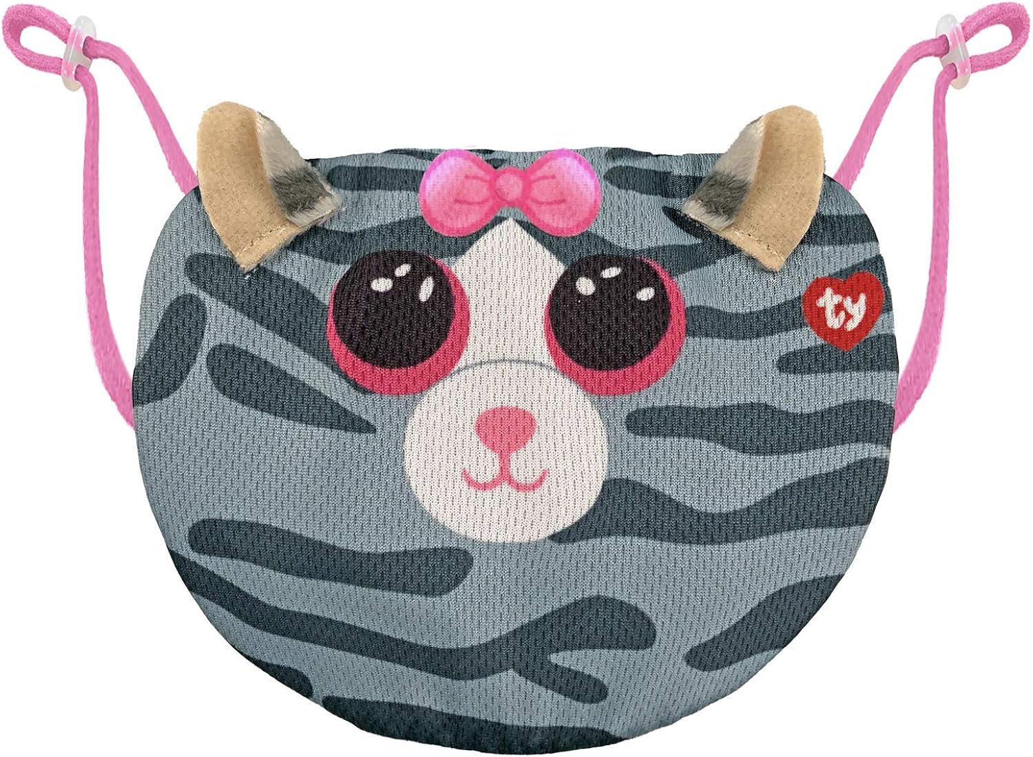 Ty UK Kiki Cat Beanie Boo Face Mask, Multicoloured