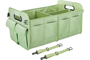 titiyiof Trunk Organizer SUV, Car Organizers and Storage, NOT-FLIMSY ANTI-SLIDE 75L Spacious Collapsible Sturdy Trunk Organizer for Grocery/Car Accessories/Women Men's Gift, Fruit Green-A