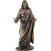 Top Collection Jesus Statue - Son of God Sculpture in Premium Cold Cast Bronze- 11.5-Inch Collectible Lord of All Savior Figurine