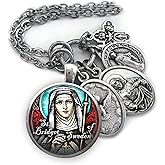 St. Bridget of Sweden Necklace, Keychain or Clip, Confirmation Patron Saint Jewelry