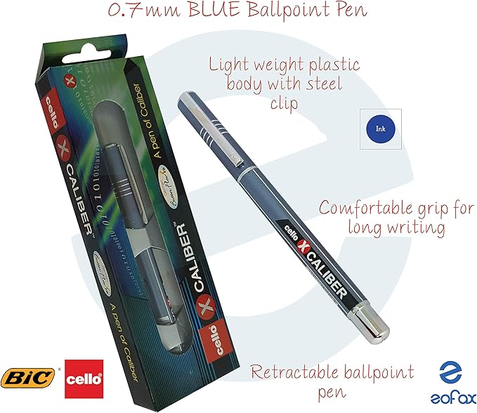Bic CELLO X Calibre de 0,7 mm, bolígrafo suave, ligero, agarre elástico