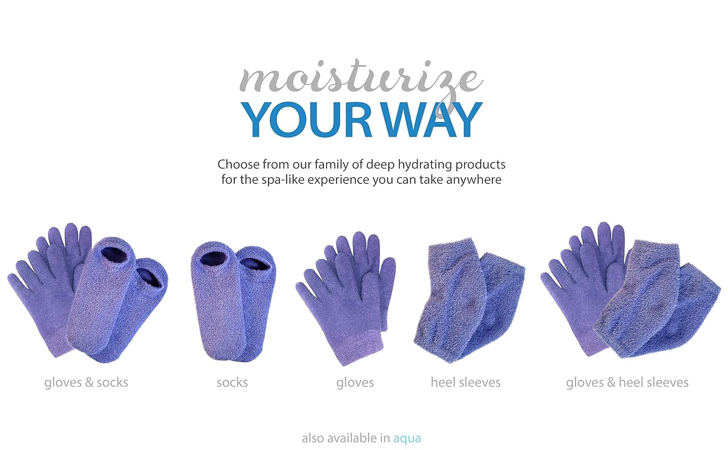 NatraCure Moisturizing Gel Socks - (Helps Dry Feet, Cracked Heels, Dry Heels, Rough Calluses, Cuticles, Dead Skin, Use with your Favorite Lotions, Creams or Spa Pedicure) - Color: Lavender : Beauty