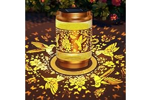 EDOF Christmas Gifts for Women Solar Lanterns Outdoor Waterproof Hummingbird Garden Decor,Birthday Gifts for Women Mom Grandma,Hanging Solar Lights Outside Hollowed-Out Lantern for Patio,Yard Art,Porch