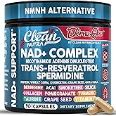 Clean NAD Supplement Resveratrol Liposomal NAD+ Spermidine Fisetin Wheat Germ Quercetin Grape Seed Extract Gotu Kola Berberine Astaxanthin Peptides for Women Energy 90 Capsules