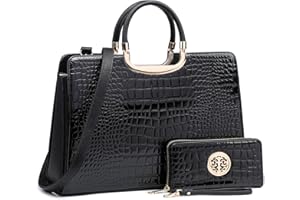 DASEIN Womens Handbag Top Handle Shoulder Bag Tote Satchel Purse Work Bag with Matching Wallet