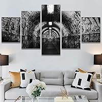 SIGNWIN 5 Panel Canvas Wall Art Decorative Elements Graffiti & Street Art Mixed Media Multicolor Patterns Whimsical for Home Decorations Ready to Hang - 60