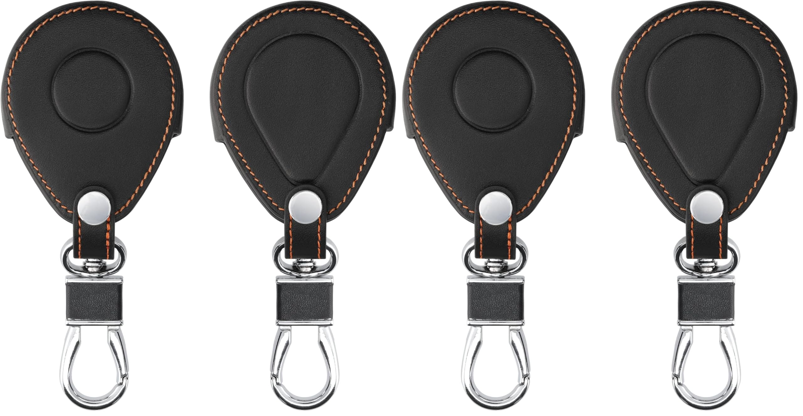 kwmobile Key Cover Compatible with Harley Davidson Motorcycle Key - Faux Leather Car Key Fob Protector - Neon Orange/Black