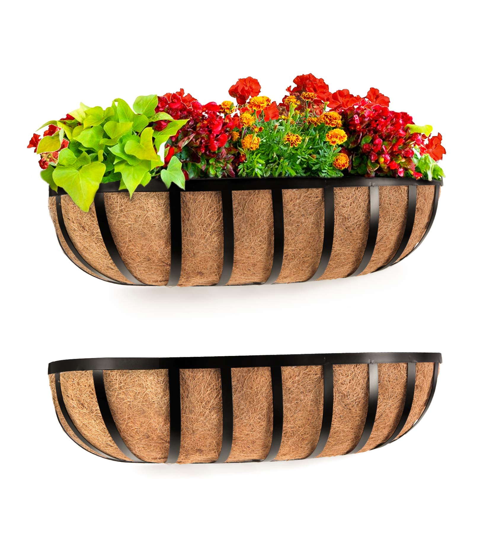 Photo 1 of Sekcen Railing Planter Window Box Deck Balcony Rail Planter 24 Inch for Porch Fence Patio Outdoor 2 Pack