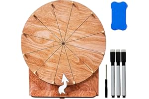 11.4 Inch Wooden Spinning Prize Wheel, 12 Slots Tabletop Spin The Wheel of Fortune Roulette Wheel for Spinner Game Carnival T