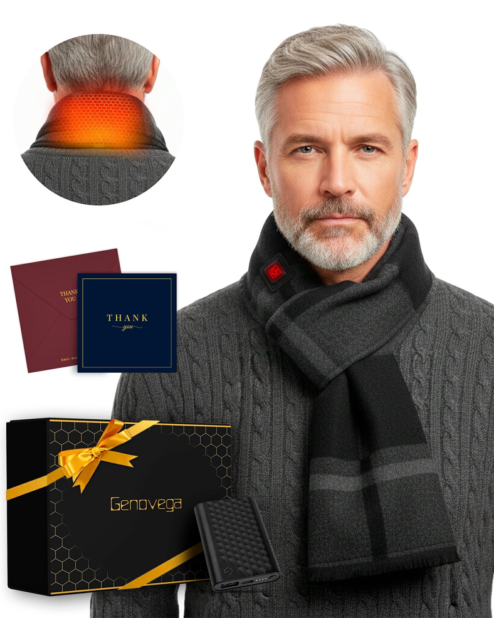 Photo 1 of Heated Scarf Valentine Gifts Regalo Idea for Men Dad Husband Boyfriend Couple Brother Friend Hombre Papa Novio Who Have Everything Birthday Cumpleaños Navidad Anniversary Stress Relief Unique Bufandas