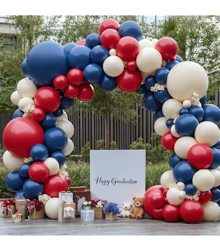 Baker Ross PJ172 Globos de fiesta rojos, blancos y azules, paquete de 30, suministros para fiesta de coronación de los reyes
