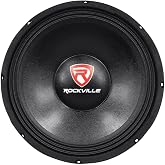 Rockville RVP12W8 12" Raw Replacement DJ PA Subwoofer, 8 Ohm | 600W Peak / 300W RMS, 40 Oz Magnet, 2" CCAW Voice Coil, Paper Cone, Steel Basket, Banana Terminals, 35Hz-2kHz, 99dB