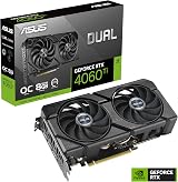 ASUS GeForce RTX 4060 Ti DUAL EVO 8G OC Graphics Card 2595 MHz Boost view 8