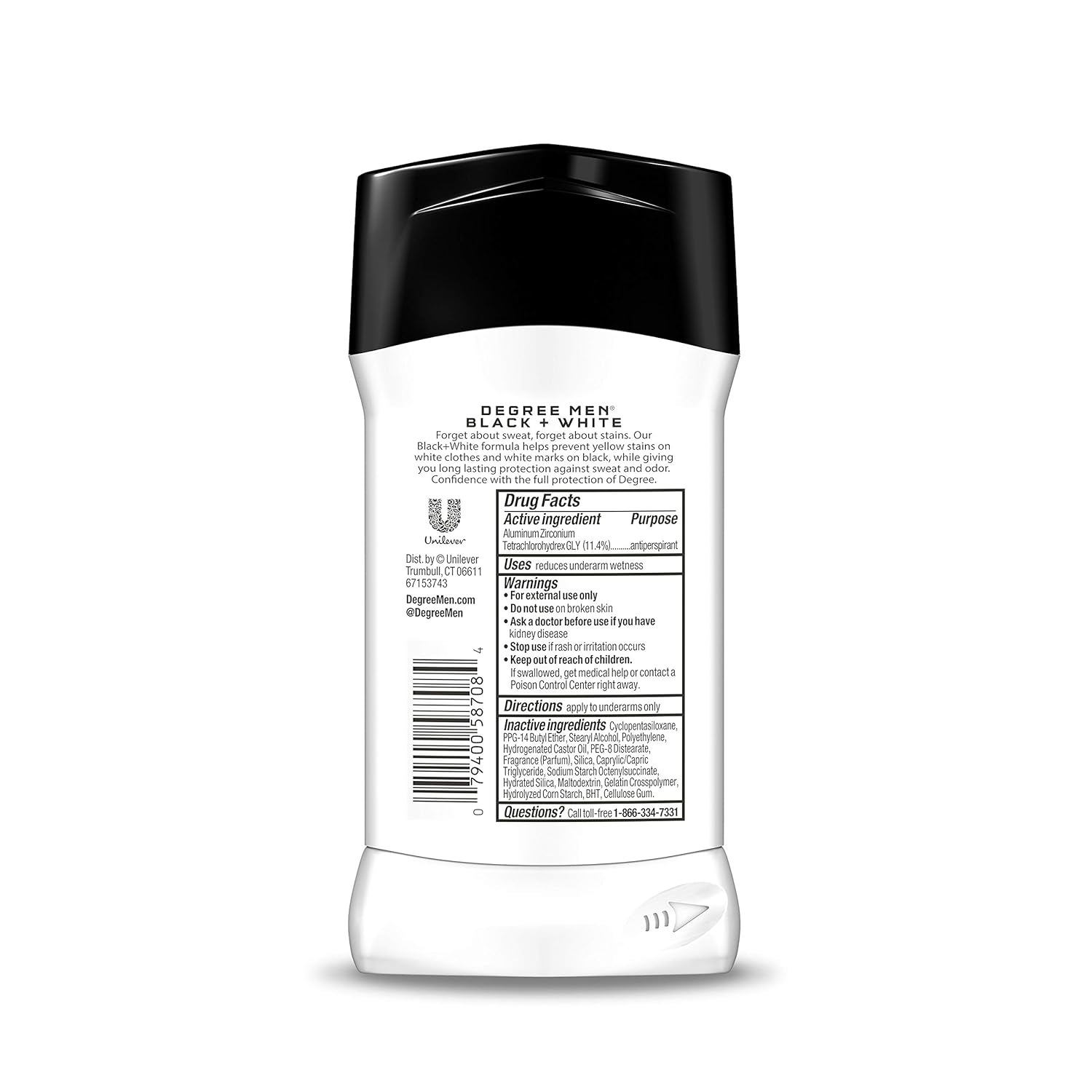 Degree Men MotionSense UltraClear Black+White Antiperspirant Deodorant Stick 2.7 oz 4 ct : Beauty