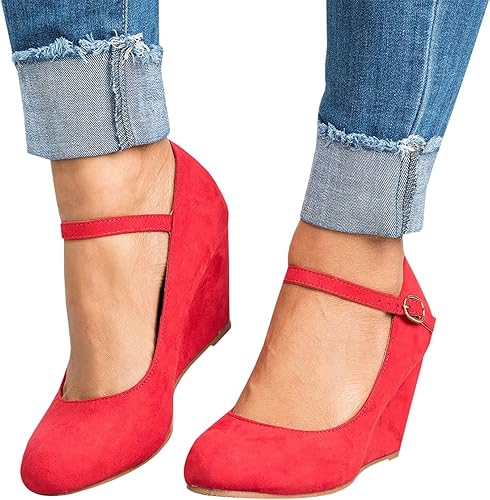 closed toe mary jane wedges