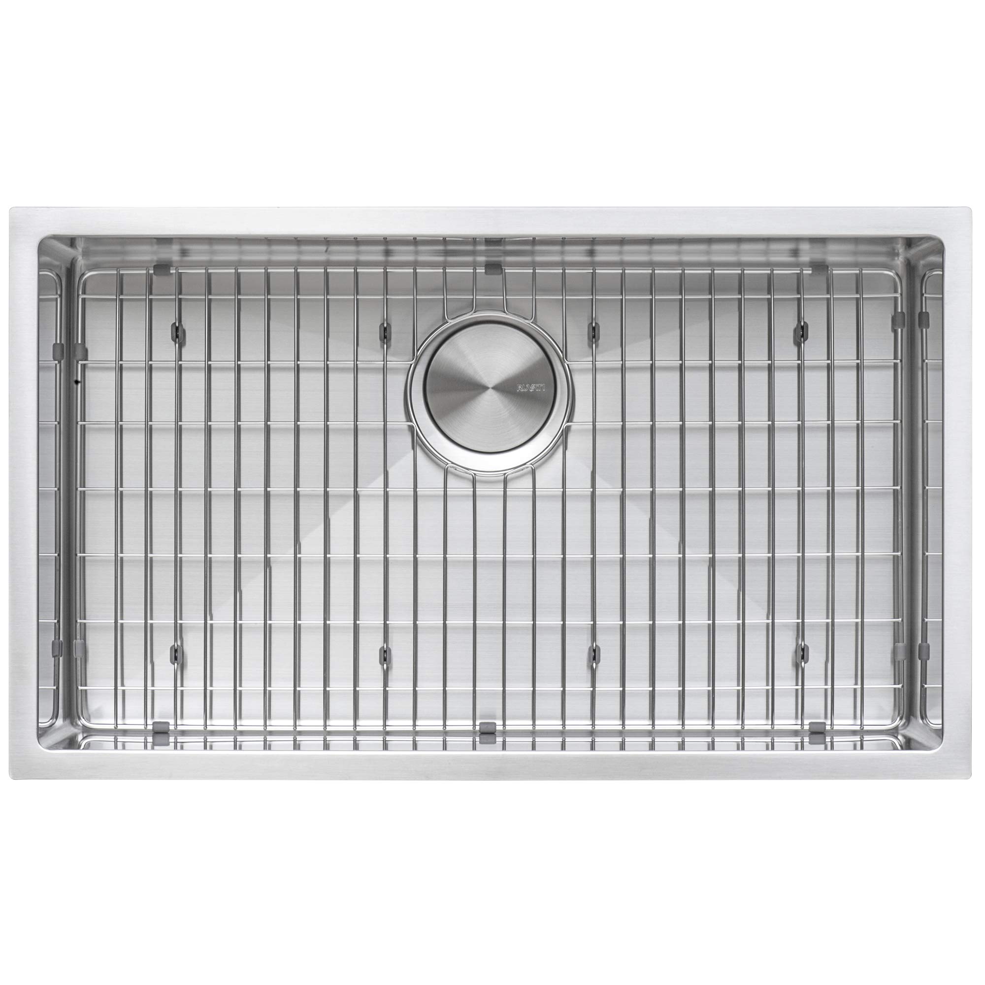 Ruvati 33-inch Undermount 16 Gauge Tight Radius Large Kitchen Sink Stainless Steel Single Bowl - RVH7433.  EXTERIOR DIMENSIONS: 33? (wide) x 19? (front-to-back) INTERIOR BOWL DIMENSIONS: 31? (wide) x 17? (front-to-back) x 10? (bowl depth)                    