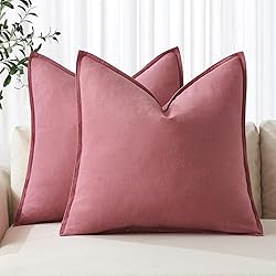 MIULEE Decorative Linen Euro Sham Pillow Covers