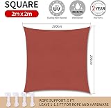 RICHIE Sun Shade Sail 2m x 3m Waterproof 98% UV Block Rectangular Red view 3