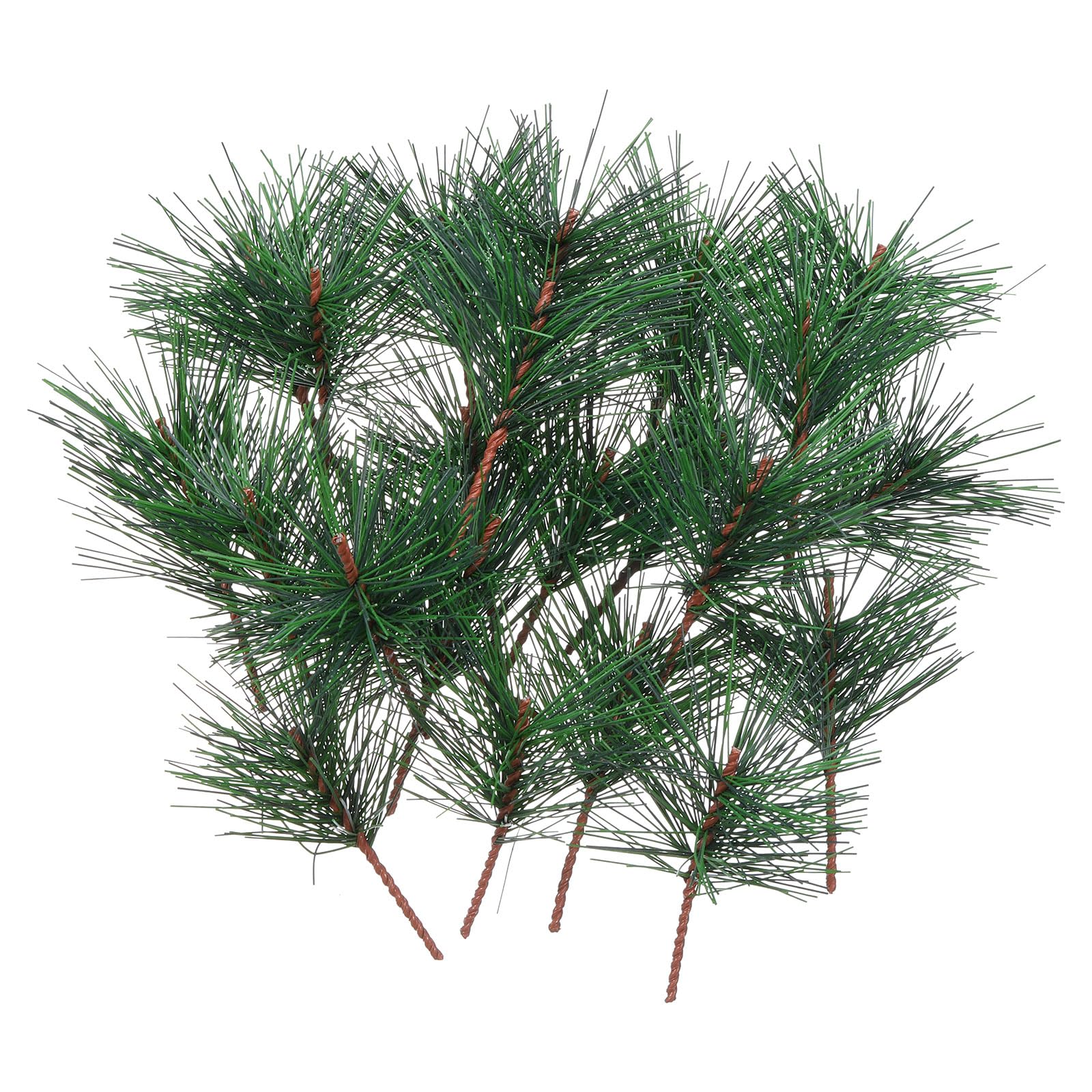 PATIKIL Artificial Green Pine Needles, 48 Pack Branches Small Twigs Stems Picks for Christmas Wreath Arrangement DIY Craft Wedding Party Home, Style 1