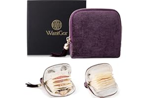 WantGor Travel Jewelry Organizer Case for Women, Jewelry Box 6-Layer Pouch Bags Small Velvet Jewelry Storage Bag Necklace Hol