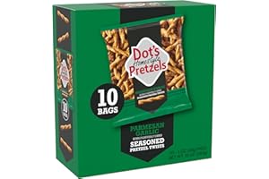 DOT'S HOMESTYLE PRETZELS Dot's Pretzels Parmesan Garlic Seasoned Pretzel Twist Snack, 1oz Individually Sized Bag (10 Count)