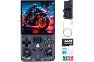 AQHH R36MAX Retro Handheld Game Console, 4.0 inch Retro Gaming Console with 64GB Memory, Portable Retro Video Games Console, 4000mAh Battery, Support 30+ Emulators, Transparent Gray