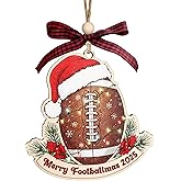 Football Ornament 2025, Wooden Rugby Ball Christmas Ornament, Sports Ornaments for Tree, Sports Gift for Boys, Football Player Gift, Sport Ornament 2025, Sport Gifts, Gifts for Coach