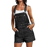 Qazel Vorrlon Denim Overall Shorts for Women Casual Summer Adjustable Strap Rompers with Pockets Bib Jeans Shortalls