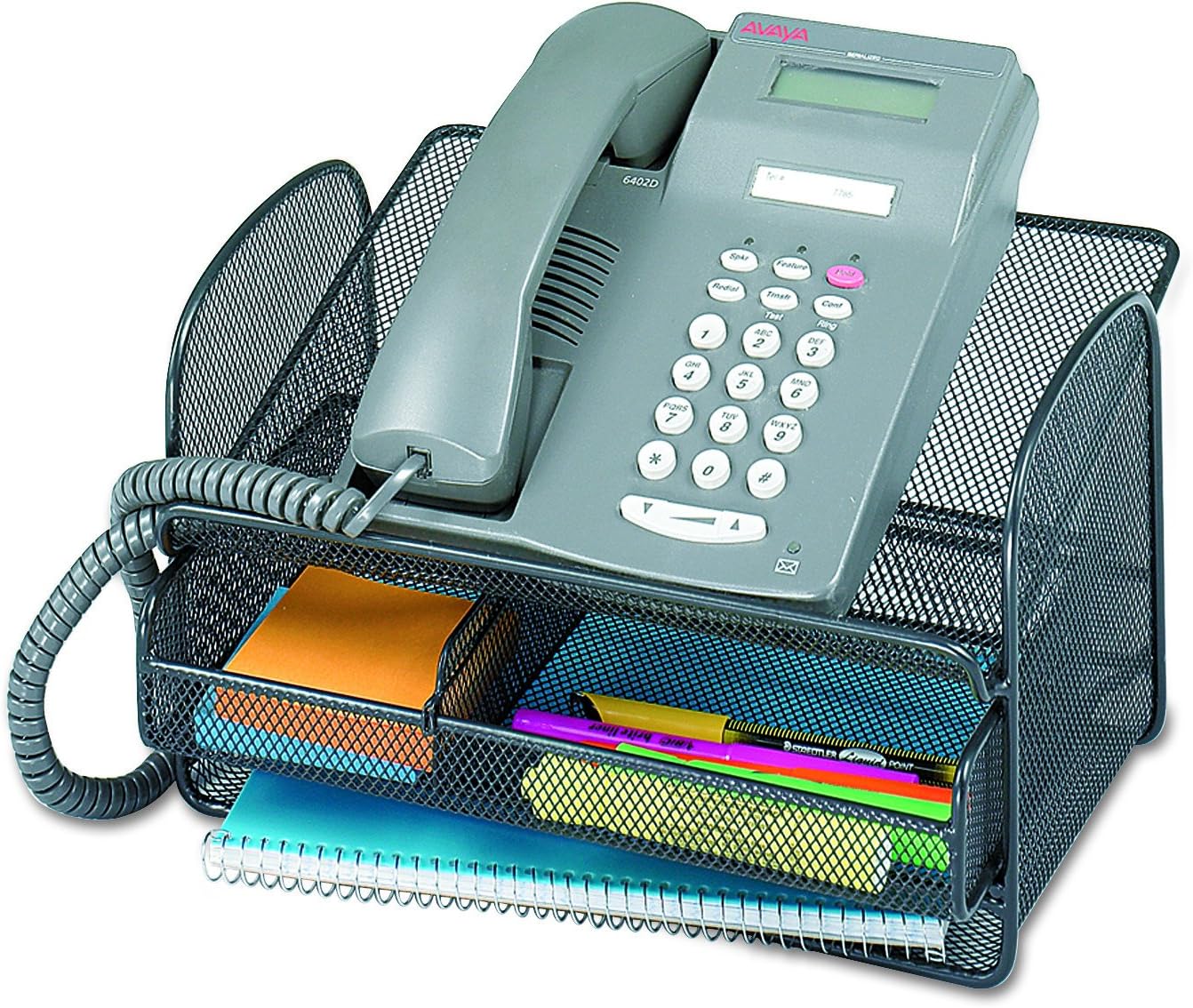 Safco 2160BL Onyx Angled Mesh Steel Telephone Stand, 11 3/4 x 9 1/4 x 7, Black : Safco Telephone Stand With Drawer : Office Products