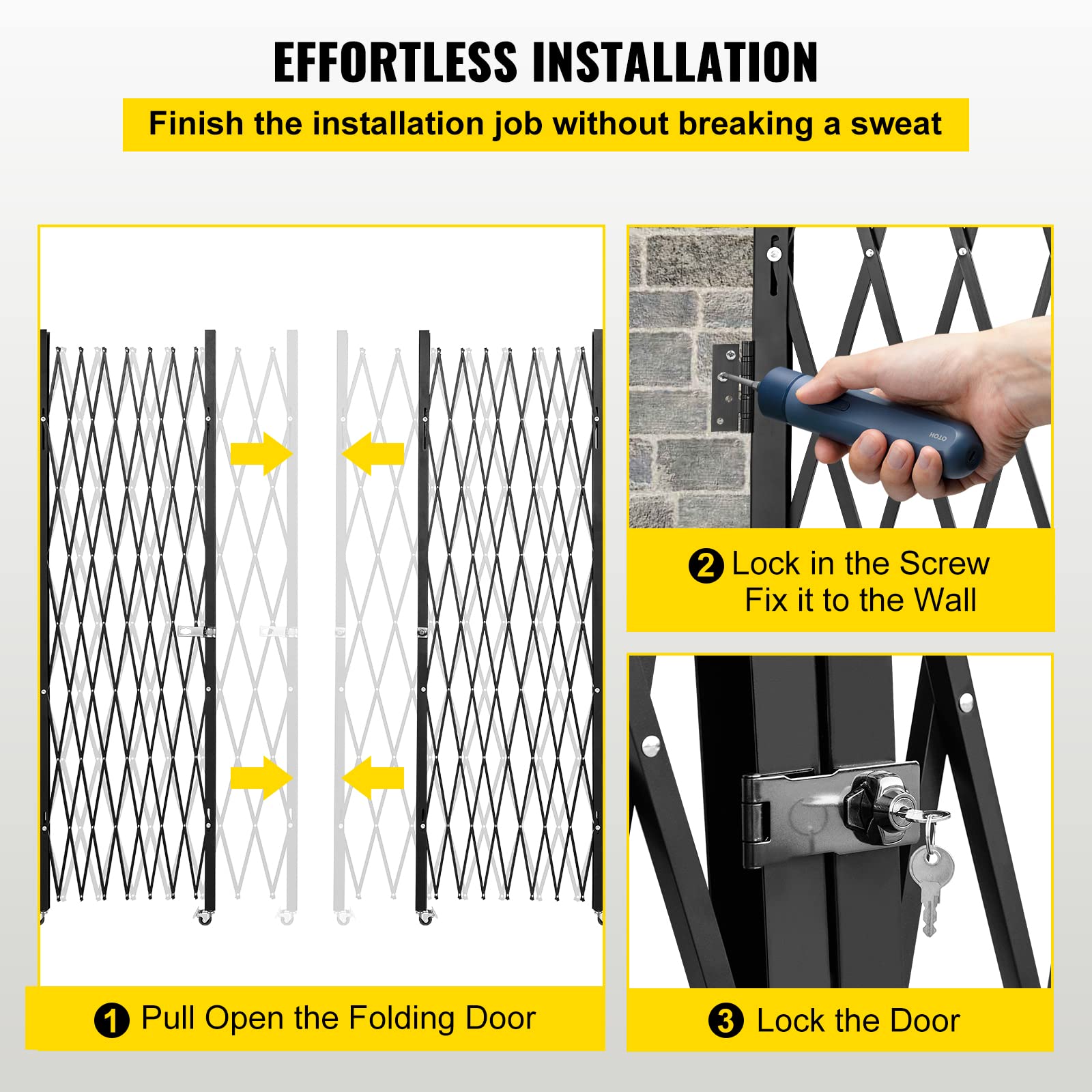 Hanging Operating Gate Mua VEVOR Double Folding Security Gate, 87