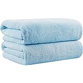 Orighty 2-Pack Microfiber Bath Towels (27'' x 54'') - Soft, Absorbent, Quick-Drying, Blue