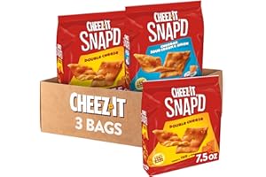 Cheez-It Snap'd, Cheese Crackers Chips, Thin Crisps, Lunch Snacks, Variety Pack, 22.5oz Box (3 Bags)