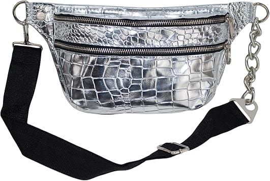 silver fanny pack amazon