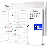 SCRIBBLEDO XY Graph Dry Erase Sheets 11&rdquo;x14&rdquo; Math Practice Small Dry Erase Sheets Math Manipulatives Grid Whiteboard Sheets Math Supplies Homeschool Teacher Students Classroom Pack of 10